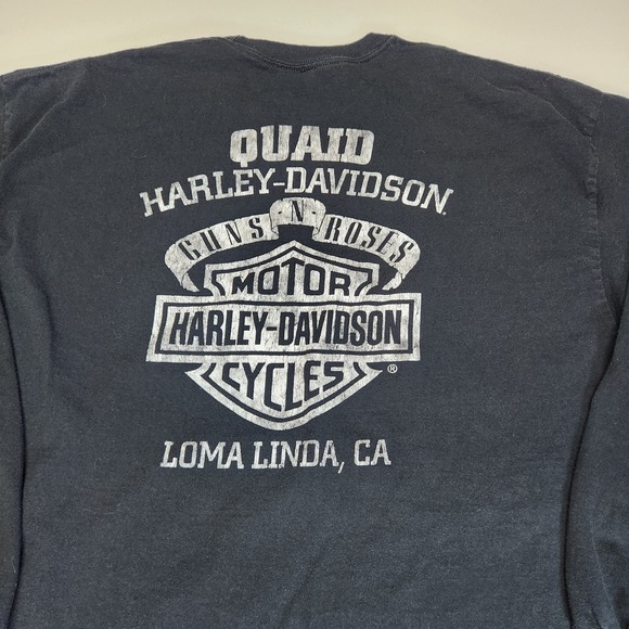 RARE Guns N Roses x Harley Davidson Long Sleeve Shirt XL Bravado Licensed - Picture 6 of 9